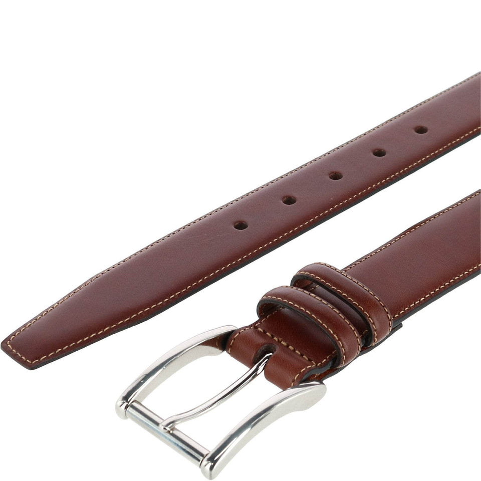 Lorenzo 32mm Dropped Edge Leather Dress Belt by Trafalgar Men's Accessories