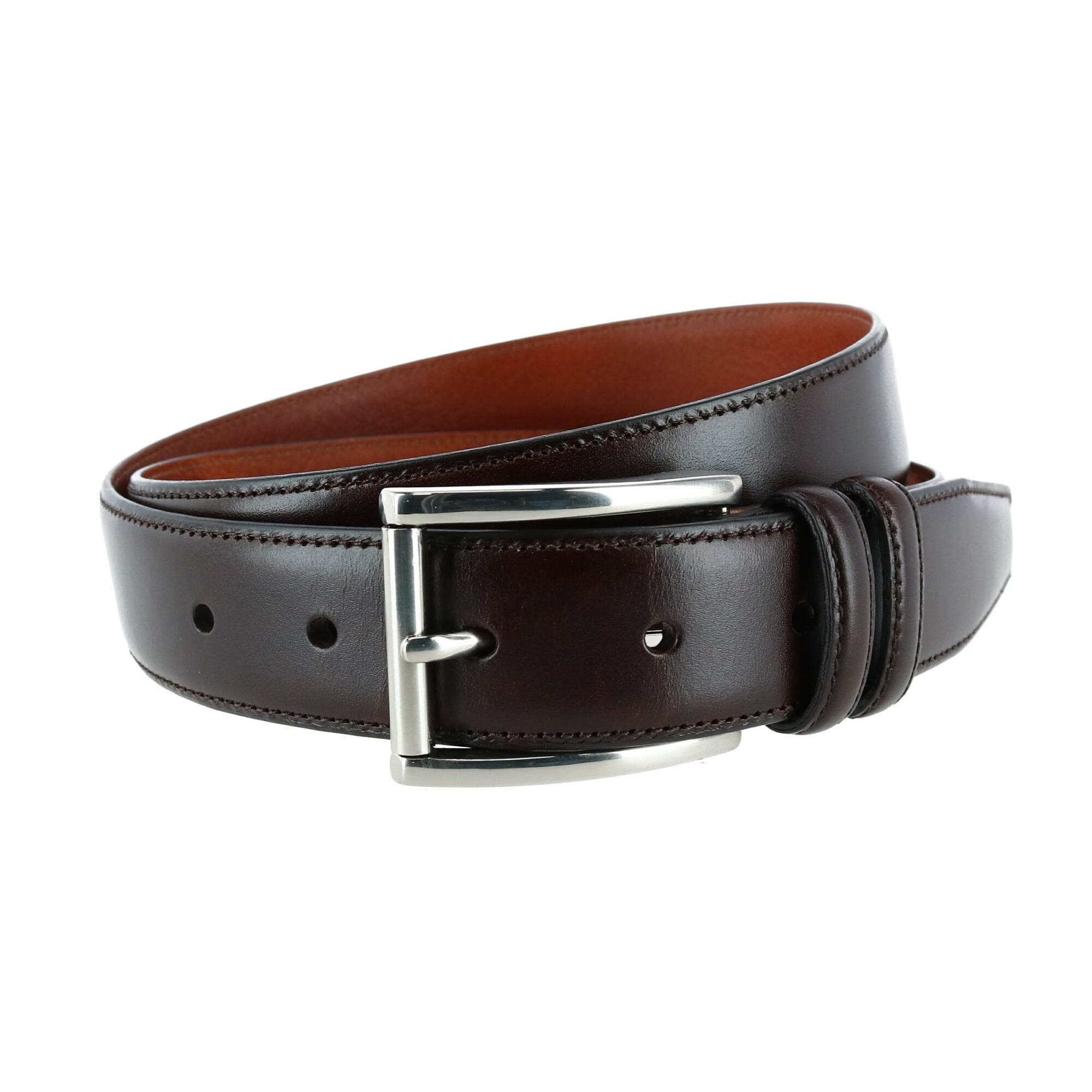 Lorenzo 32mm Dropped Edge Leather Dress Belt by Trafalgar Men's Accessories