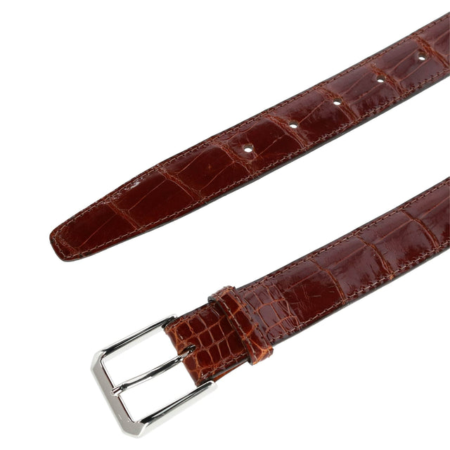Classic 30MM Genuine Glazed Alligator Belt