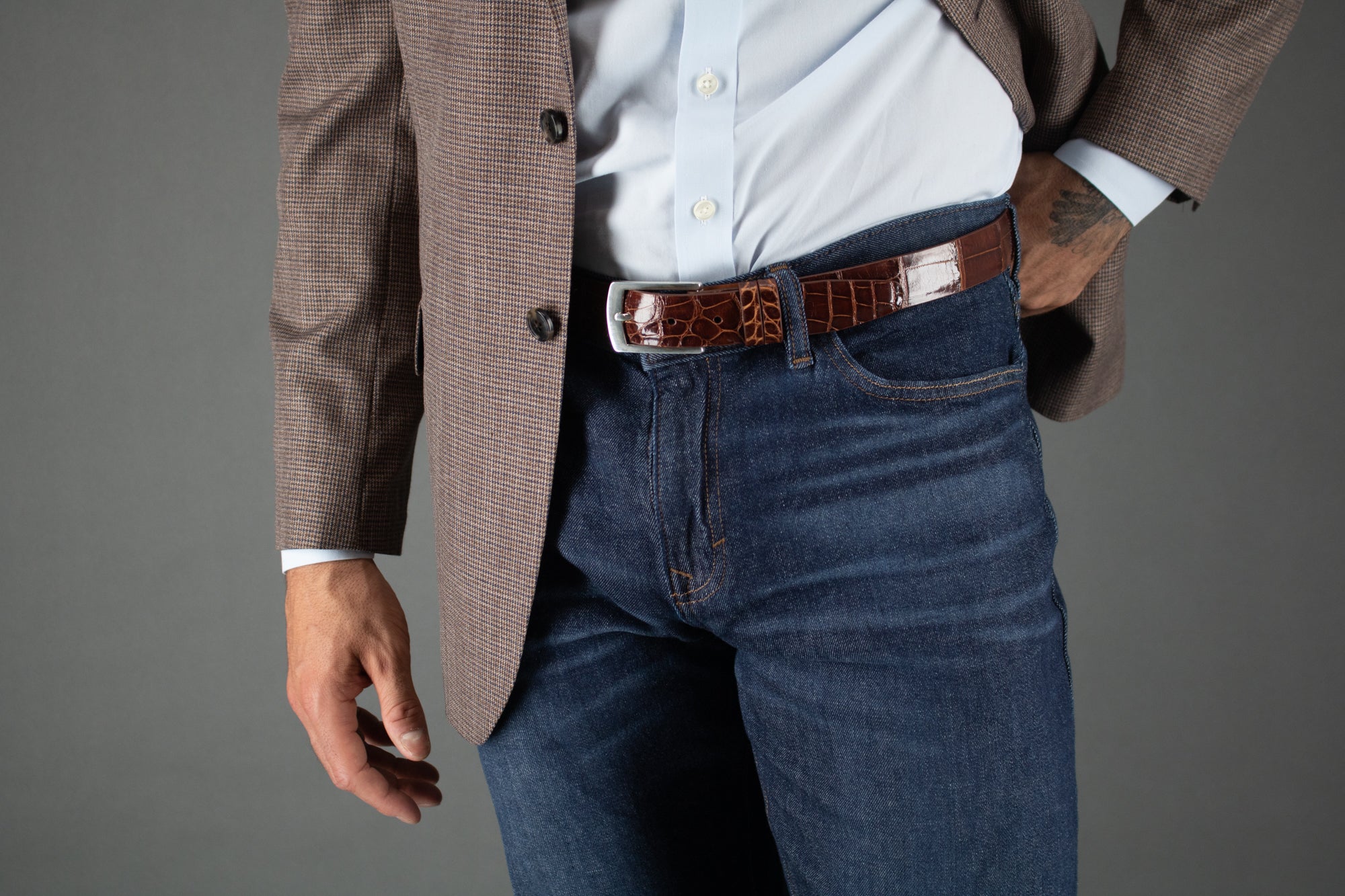 Alligator belt men's hotsell