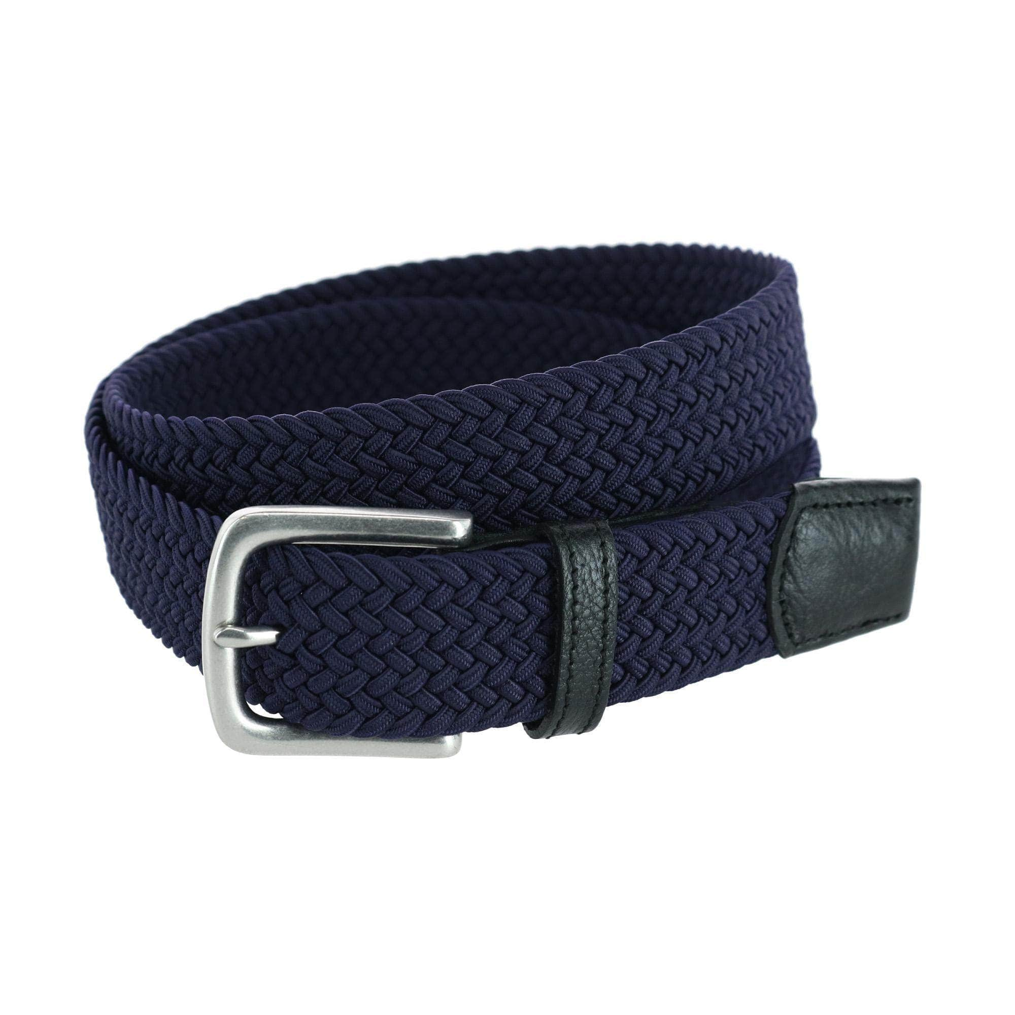 Riverside Solid Stretch Weave Belt by Trafalgar Men's Accessories