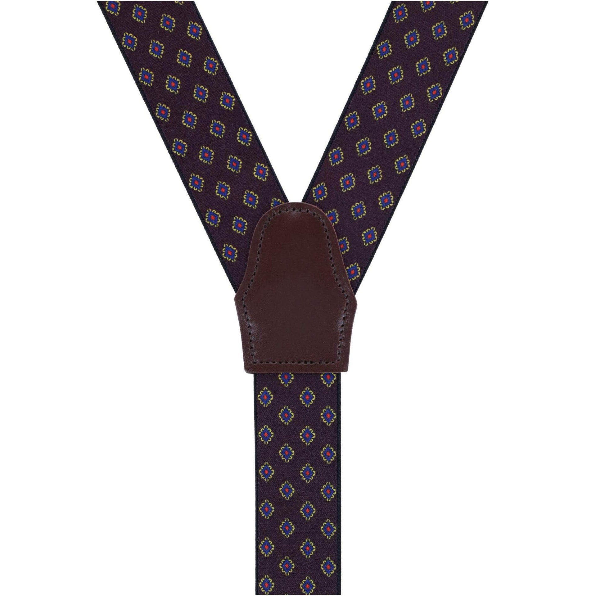 Burgundy Suspenders  Convertible Button / Clip Suspenders For Men