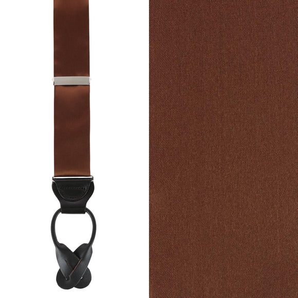 Dutton Solid Color Silk Button End Braces