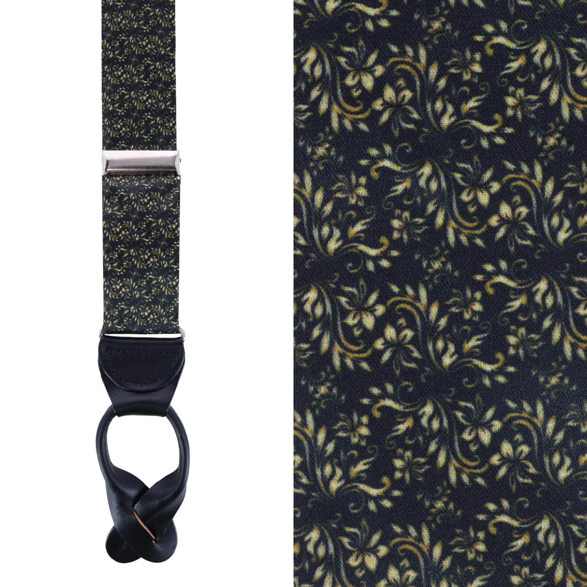 Scroll Silk Button End Braces by Trafalgar Men's Accessories
