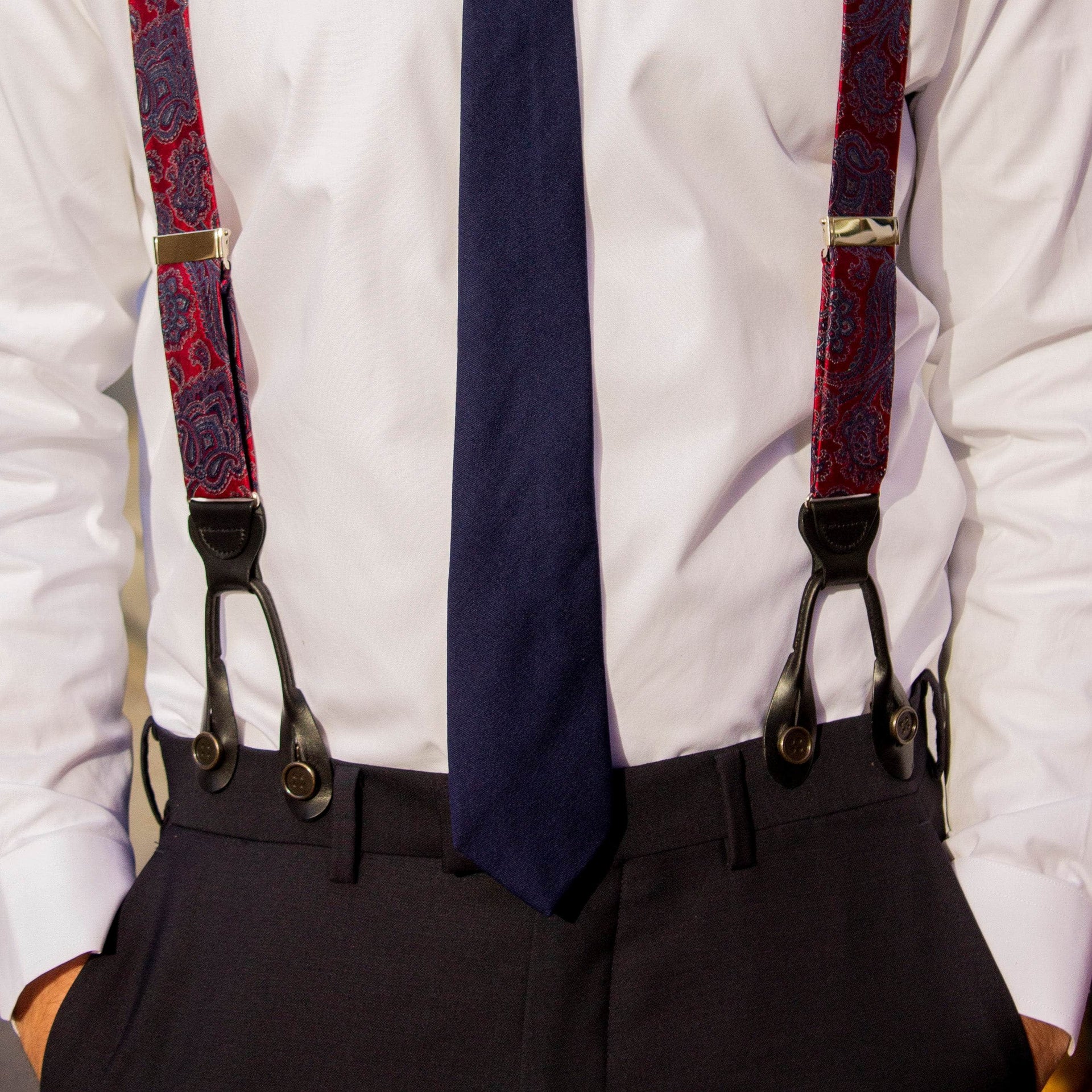 Suspenders Black Button-On