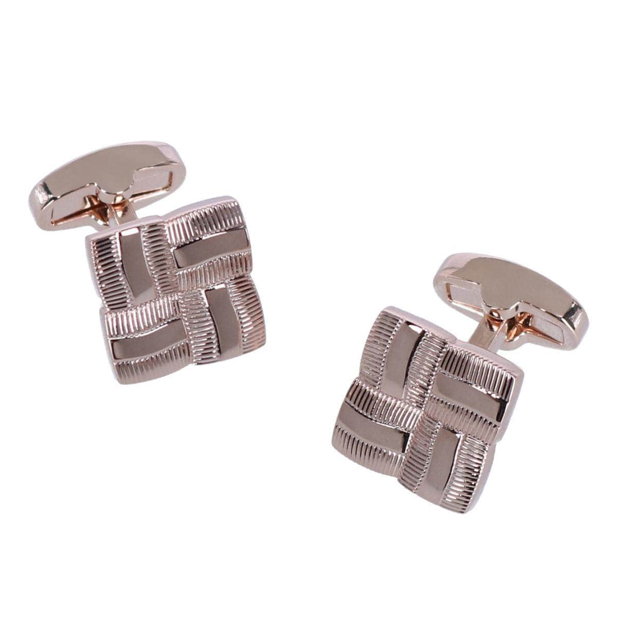 Clayton Square Detailed Rose Gold Cufflinks