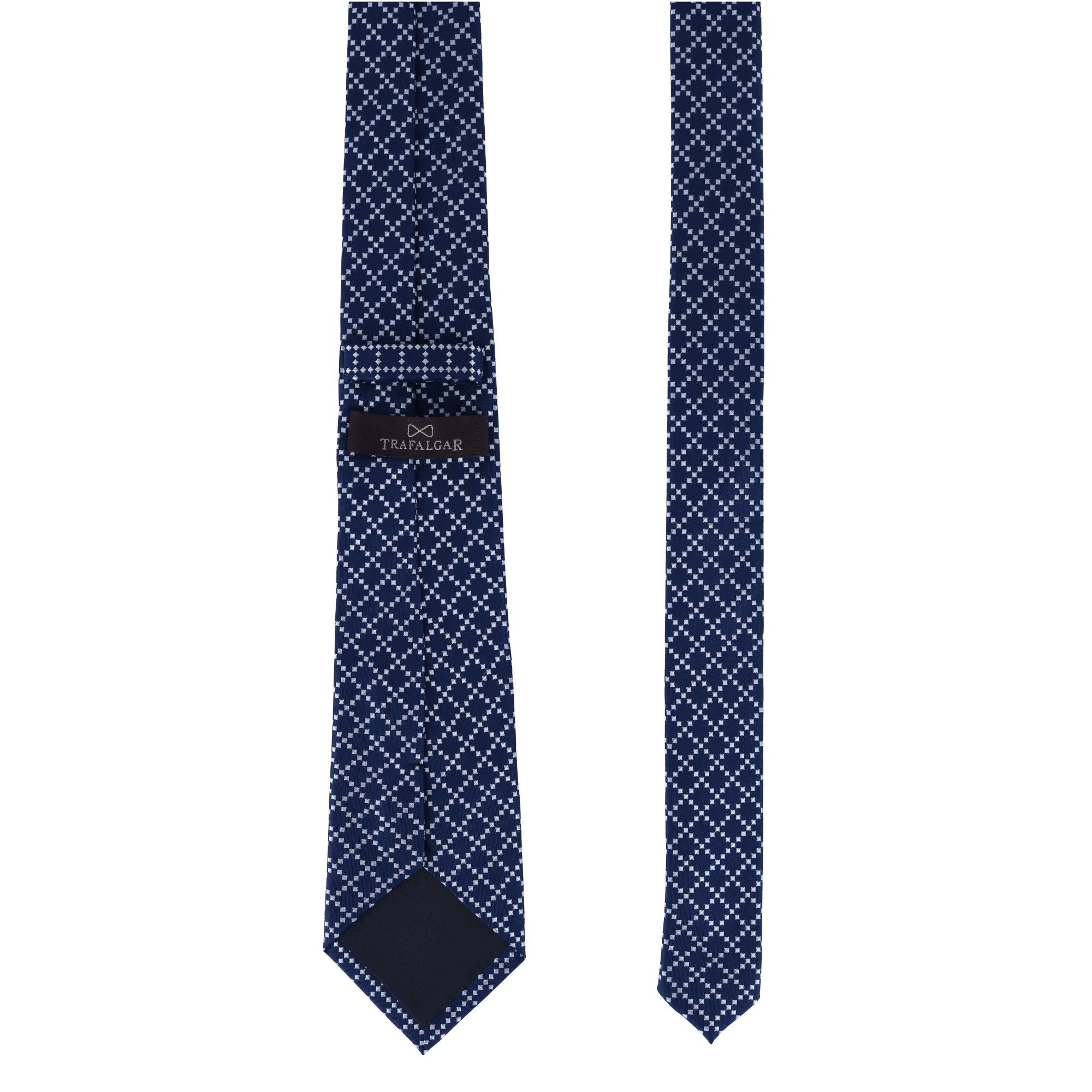 Rowan Geometric Pattern Silk Necktie by Trafalgar Men's Accessories