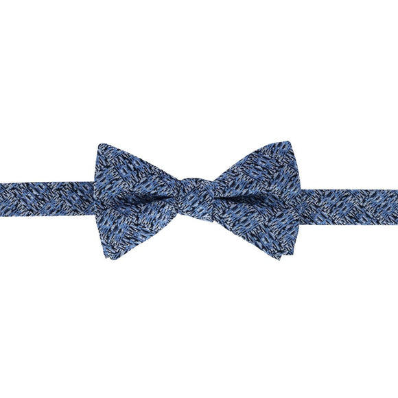 Benito's Blue Basketweave Pattern Silk Novelty Bow Tie