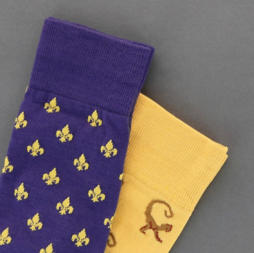 Purple and Gold Fleur di Lis