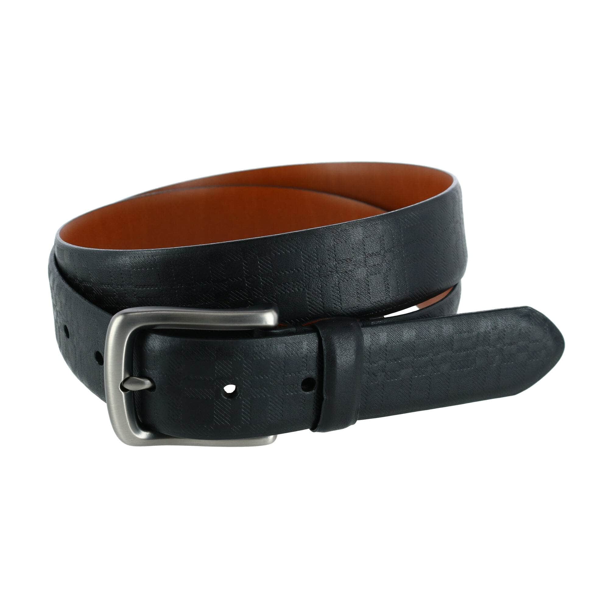 Caelen Plaid Embossed Leather Belt
