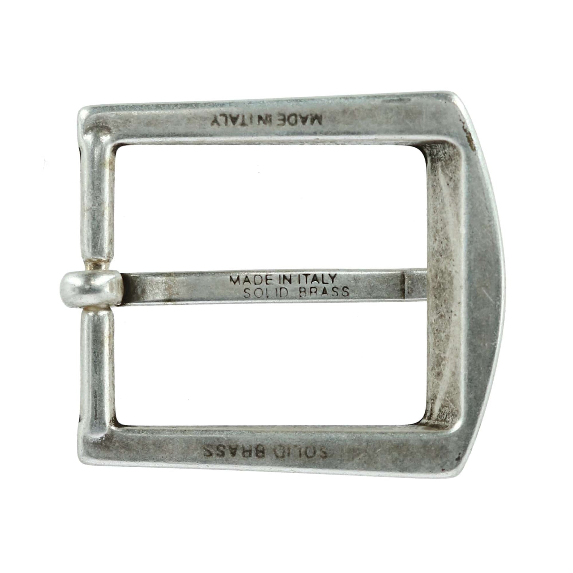 32mm Square Bubble Edge Solid Brass Harness Belt Buckle by Trafalgar Men's  Accessories